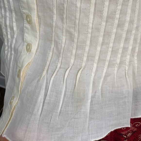 Vintage Late 90s/Y2K DKNY Jeans Cotton Crochet Peasant Blouse - Picture 10 of 15